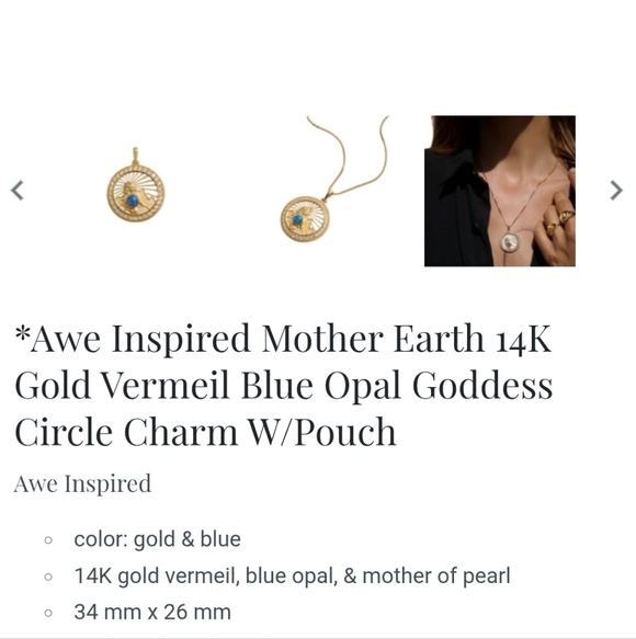 Awe Inspired Gold Necklace with Mother Earth Pendant - Picture 4 of 4